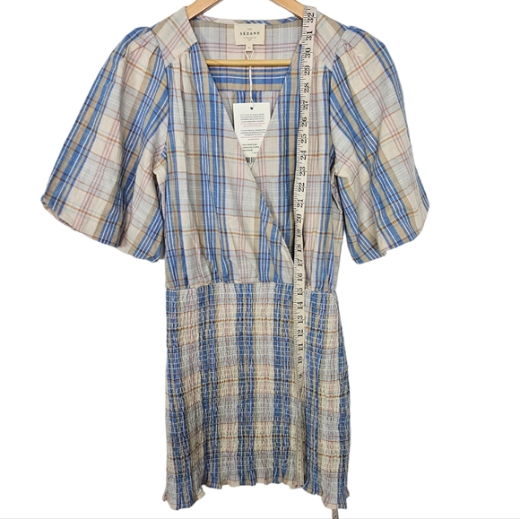 Sezane Olga Dress Check New With Tags  Size 34 US 0 - Picture 6 of 9